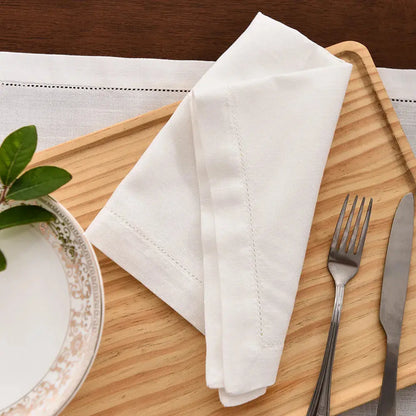 12PCS White Hemstitched Table Napkins For Party Wedding Home Cocktail Napkin Table Cloth Linen Cotton Dinner Napkins Collection41