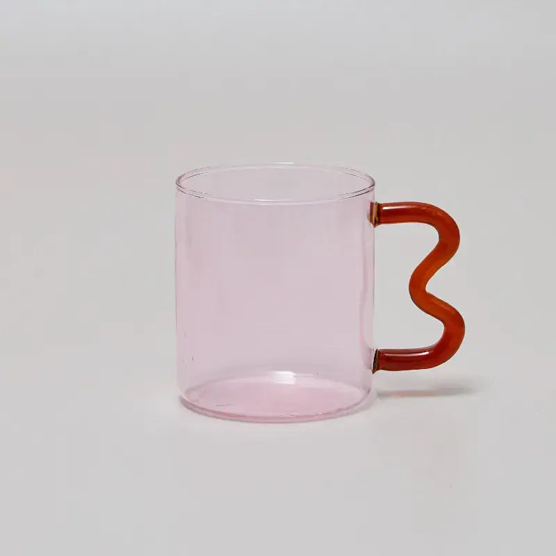 Colored Glass Cups Original Design Colorful Waved Ear Glass Mug Handmade Simple Wave Coffee Cup for Hot Water Collection41