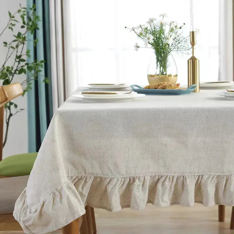 Cotton Fabric Table Cloth Washable White Tablecloth for Wedding Party Dining Banquet Decoration Luxurious Table Cover Picnic Mat Collection41