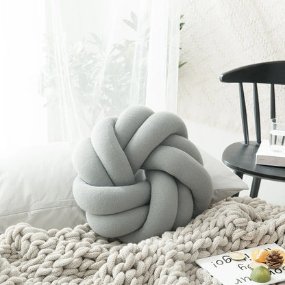 Regina Cotton DIY Hand Knot Back Cushions Cozy Car Lumbar Pillow Home Decorative Sofa Seat Cushion Soft Office Hand Rest Pillows