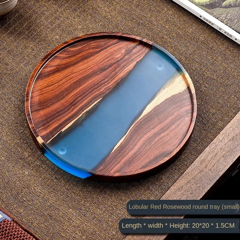 Rosewood and resin tray