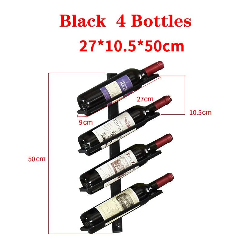 Wine Rack Wall Mounted Wall Wine Bottle Holder Display Iron Stand Champagne Bottles Storage