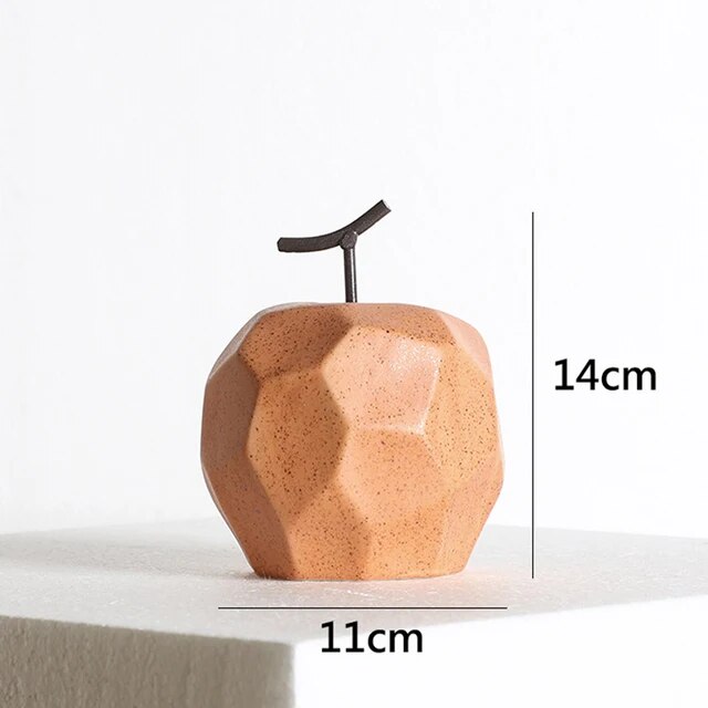 Nordic Sculpture Figurines For Interior Office Desk Accessories Home Decor Pear Apple Ceramic Decor Abstract Fruit Ornaments